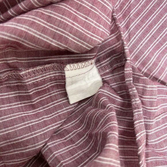 VTG Levi’s Brick Red White Striped Lightweight Long Sleeve Button Up Shirt M - Picture 6 of 8